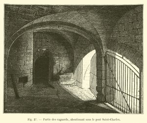 Part of the cagnards, ending under the Saint-Charles bridge by French School