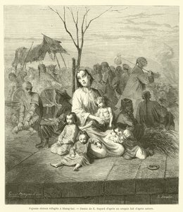 Chinese peasants refugees in Shanghai by French School