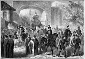 Pilgrimage of Mecca: departure from Constantinople of the caravan to carry presents destined for the temple of Kaaba