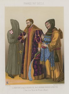 Penitent in the Time of Henry III with a Noble Man and Priest by French School