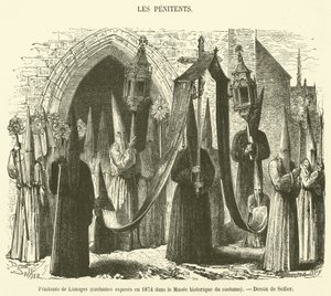 Penitents of Limoges, Costumes Exhibited in 1874 at the Historical Costume Museum (engraving)