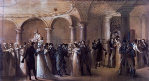 Peristyle at Theatre-Francais in Paris, c.1822