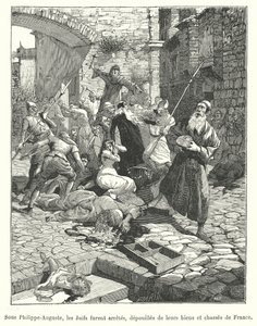 Persecution of French Jews during the reign of King Philip Augustus, late 12th Century by French School