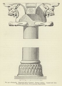 Persepolis, Hypostyle Hall of Xerxes, Eastern Portico, Capital and Base by French School