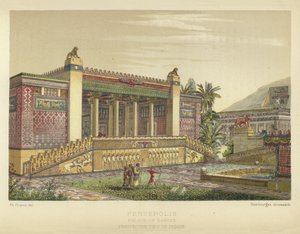 Persepolis, Palace of Darius, Perspective view of Facade by French School