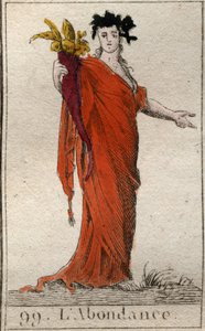 Personification of Abundance, holding a cornucopia. From 