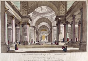Perspective view of the interior of the church of Sainte Geneviève in Paris - optical view