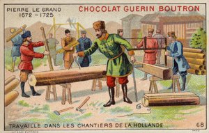 Peter the Great working in the dockyards of the Netherlands by French School