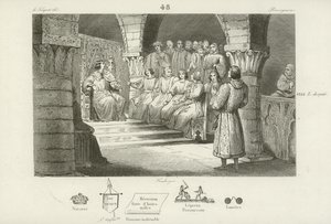 Philip V of France and the States General reject the claim to the throne of Joan II of Navarre, c1317 by French School