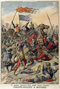 Philippe-Auguste at Bouvines, illustration from Le Petit Journal by French School