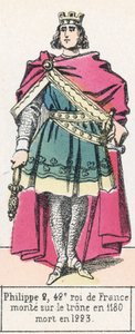 Philip II, 42nd King of France, ascended the throne in 1180, died in 1223 by French School