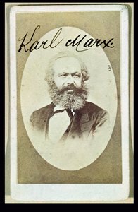 Photographic Visiting Card of Karl Marx with His Signature