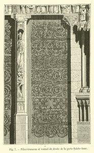 Pillar-Trumeau and Right Leaf of the Sainte-Anne Door by French School