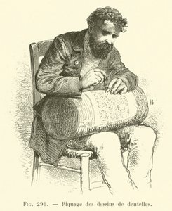 Lace Design Pricking (engraving) by French School