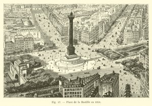 Place de la Bastille in 1858 by French School