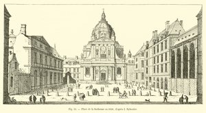 Place de la Sorbonne in 1650, after I. Sylvestre by French School