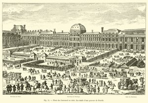 Place du Carrousel in 1680, Facsimile of an Engraving by Perelle by French School