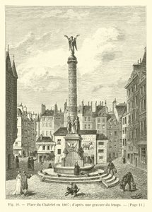 Place du Chatelet in 1807; after an engraving of the time by French School