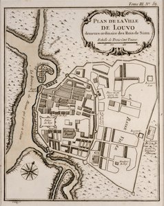 Plan of Lopburi, 1751 by French School