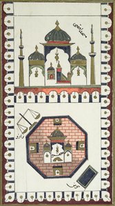Plan of the Al-Aqsa Mosque and the Qubbat Al-Sakhra (Dome of the Rock), after an 18th century Arab manuscript by French School