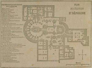 Plan of the Church of the Holy Sepulchre, Jerusalem by French School