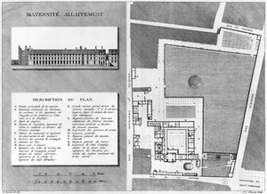 Plan of the Maternite Port-Royal, engraved by Jacques Etienne Thierry after H. Bessat, 1811