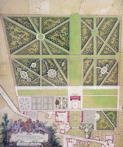 Plan of the chateau and park at Roissy, belonging to the Comte de Caraman by French School