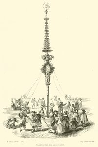 Planting a Maypole in the 17th Century by French School