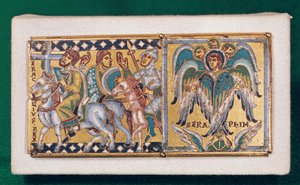 Plaque depicting Heraclius and the Vision of Ezekiel, Mosane School by French School
