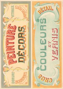 Plate 22: Signage models for Art Nouveau letter painter by French School