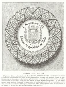 Plate with the Name of Etienne Arago, Mayor of Paris during the Franco-Prussian War, 1870 by French School