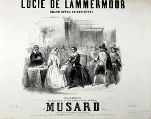 Playbill for the opera Lucie de Lammermoor, by Gaetano Donizetti Printed by Bertauts