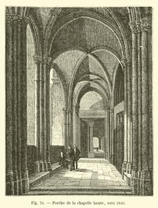 Porch of the upper chapel, around 1840 by French School