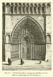 Middle Portal, Arranged by Soufflot in 1771, Drawing Communicated by M. Boulanger
