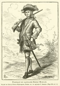 Portrait of Captain Henry Morgan (engraving) by French School