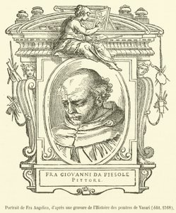 Portrait of Fra Angelico (engraving) by French School