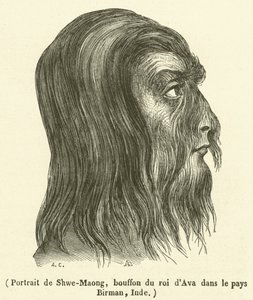 Portrait of Shwe-Maong, jester of the King of Ava in Burma, India by French School