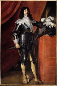 Full-length portrait of Louis XIII (1601-1643) in armor. Painting by the French School of the 17th century. Musee du chateau de Chambord by French School