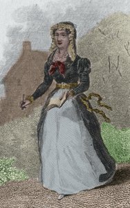 Portrait of Adelaide-Gillette Dufrenoy (1765-1825) French Poetess - engraving from 1876 by French School