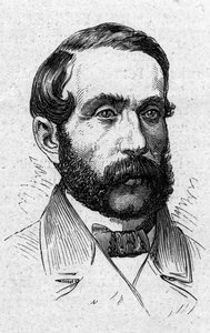 Portrait of Alfred Mezieres (1826-1915), French literary historian, politician, essayist and academician. Engraving in Le Monde Illustré n°883 of 14 March 1874. by French School