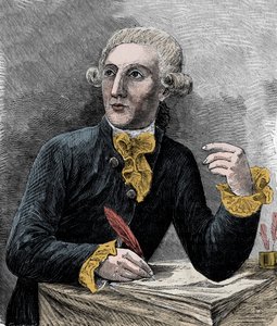 Portrait of Antoine Laurent de Lavoisier (1743-1794), French chemist - Engraving in “Sciences à la gratete de tous - physics et chimie populaires” by Alexis Clerc - End 19th century by French School