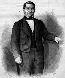Portrait of Benito Pablo Juarez Garcia (1806-1872), Mexican politician. Engraving in Le Monde Illustré n°270 of 14 June 1862