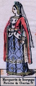 Portrait of Blanche of Burgundy (ca. 1296-1326), wife of Charles IV of France. (Capetian dynasty). Illustration late 19th century. by French School