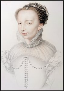 Portrait of Catherine de Medici, facsimile of a 16th century drawing appearing in Portraits of the Most Famous French Personalities of the 16th Century, by P.G. Niel, Paris, 1848 by French School