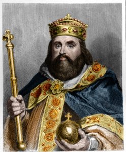 Portrait of Charles III the Fat (839-888) Emperor of the West (881 - 887) and Regent of France (884 - 887) - in 