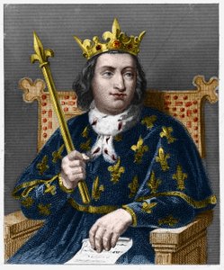 Portrait of Charles V the Sage, King of France - in Histoire des Francais by Lavallee, engraving, sd