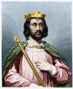 Portrait of Clotaire III (652 - 673), King of Neustria and Burgundy - in “Histoire des Francais” by Lavallee, engraving, sd