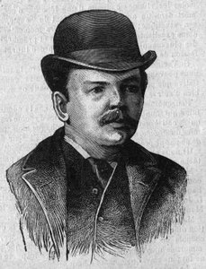 Portrait of Dr. Leander Starr Jameson (1853-1917), British Prime Minister of the Cape Colony in South Africa (Transvaal). Engraving in 