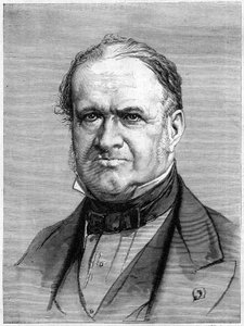 Portrait of Elie de Beaumont, French geologist. Engraving in Le Monde Illustré n°912 of October 3