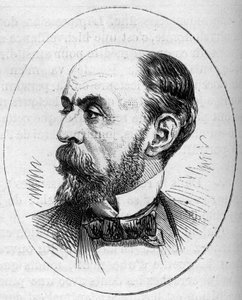 Portrait of Eugene Fromentin (1820-1876), French painter. Engraving in Le Monde Illustré n°890 of 2 May 1874.